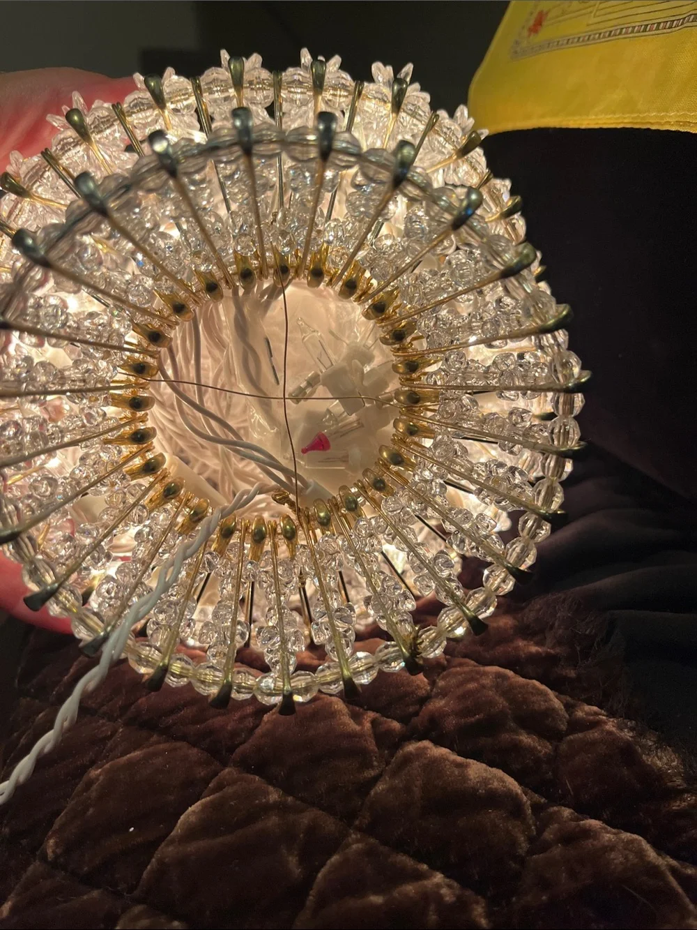 Crystal Bead Holiday String Light Tree - Clear Bead Accent